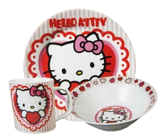 ontbijtset Hello Kitty hart