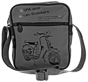 Italian scooters Vespa schoudertas - grijs - 30 x 25 x 8 cm