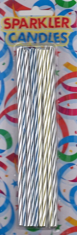lange sparkler taartkaarsjes spiraal - 18 stuks - 16 cm