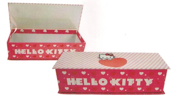 Hello Kitty pennendoosje karton met hartjes print