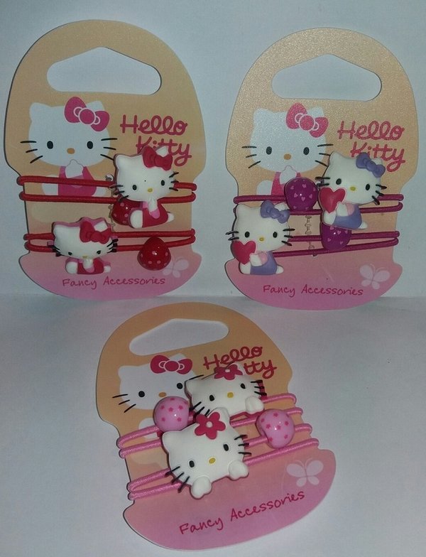 Hello Kitty - haarelastiekjes - 1 paar - rood