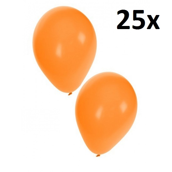 25x ballonnen oranje - 18cm