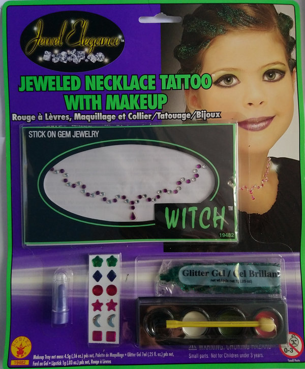 Juwelen Nek Tattoo Set Met Make Up Heks