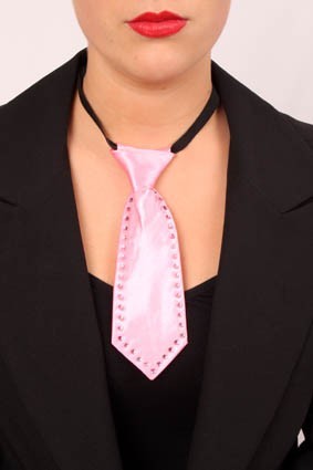 mini stropdas roze met stras steentjes