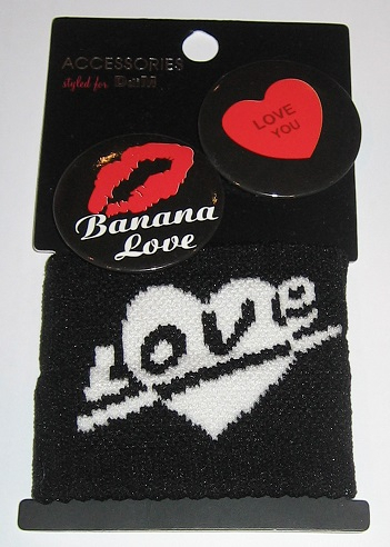 zweetband + buttons - banana love - per set