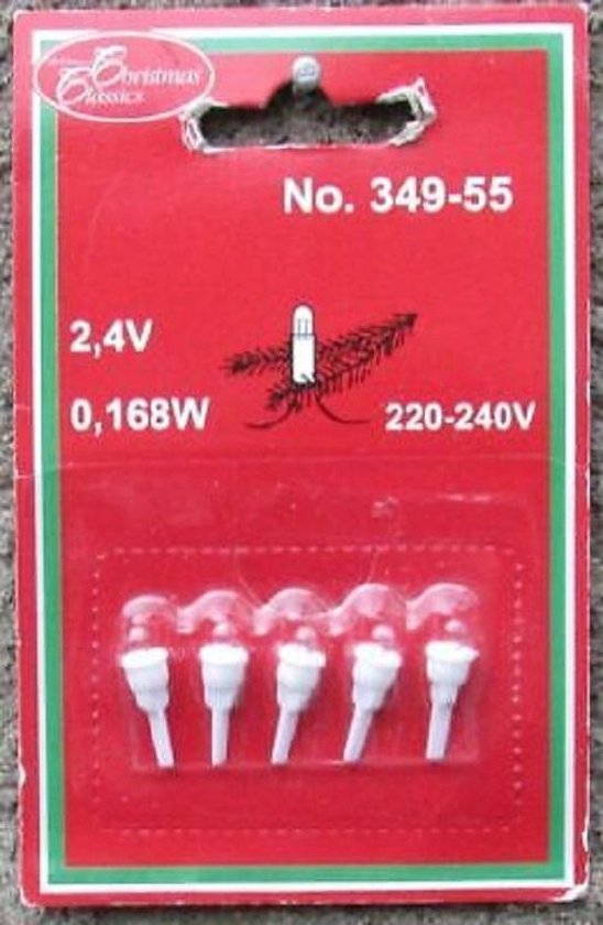 reservelampjes op kaart- 2,4 volt / 0,168 W - per 5