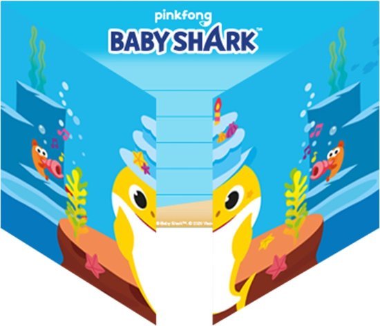 Baby Shark - Uitnodigingen (8 stuks)
