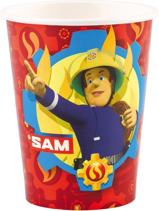 brandweerman Sam - Bekers - Karton - 266ml - 8 stuks