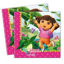 papieren servetten - Dora - 20 stuks - roze