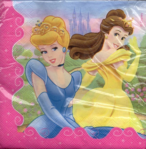 papieren servetten - prinsessen - 33 x 33 cm - 20 stuks