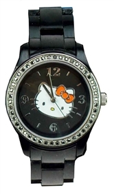 Hello Kitty horloge zwart met stras