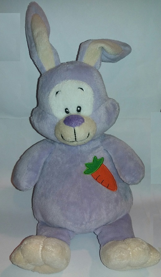knuffel konijn lila met peen applicatie