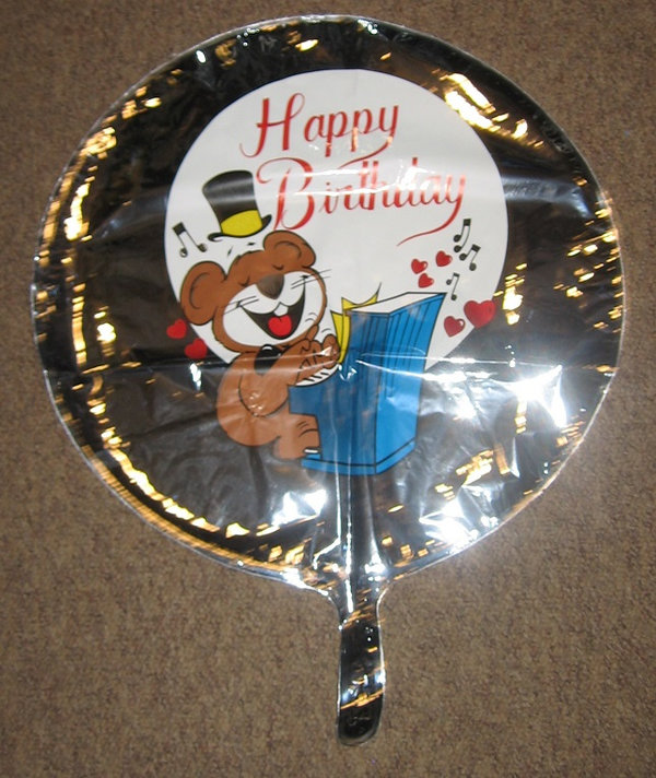 folieballon - happy birthday piano beer - 45 cm - leeg
