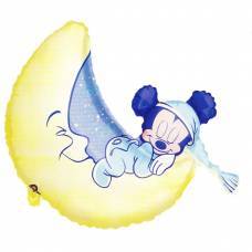 folieballon - baby Mickey moon - ca 45 cm - leeg